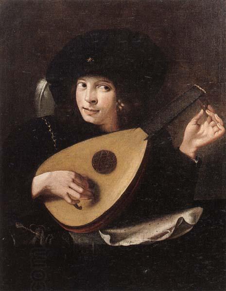 unknow artist A Young man tuning a lute China oil painting art
